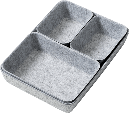 Aufbewahrungs-Set aus Filz (4tlg), hellgrau (20x28x5cm) keine Marke