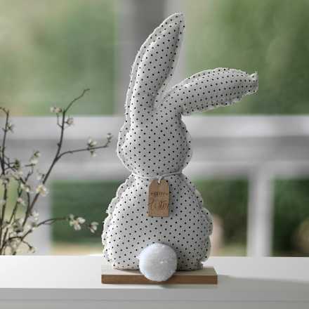 Stoffaufsteller Hase weiß-schwarz gepunktet keine Marke