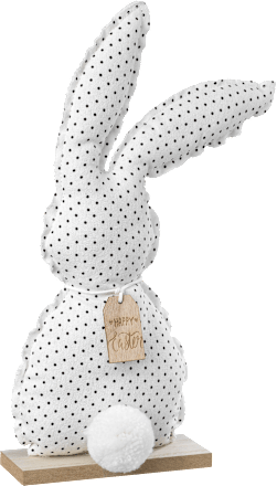 Stoffaufsteller Hase weiß-schwarz gepunktet keine Marke