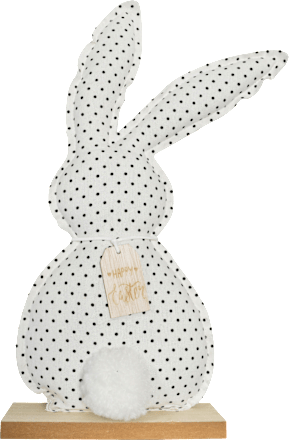 Stoffaufsteller Hase weiß-schwarz gepunktet keine Marke