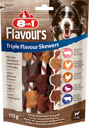 Hundeleckerli triple flavour Skewers  8in1