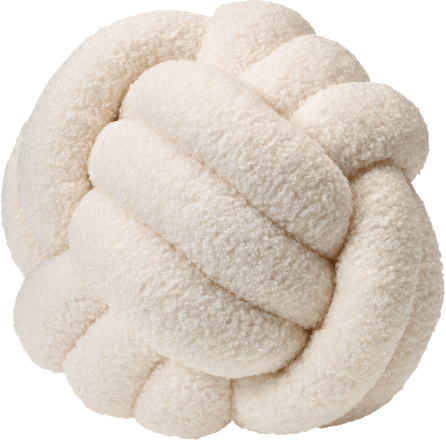 Kissen, Knoten aus Teddystoff, offwhite (27x27x27 cm) keine Marke