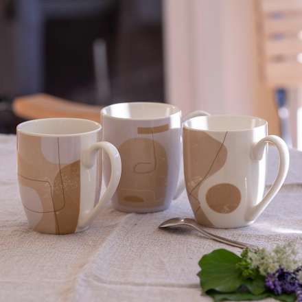 Kaffeebecher, beige-creme-flieder keine Marke