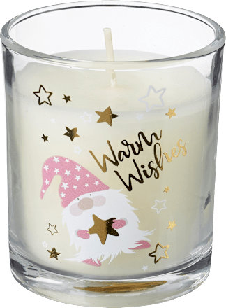 Duftkerze im Glas, Wichtel, rosa-gold Dekorieren & Einrichten