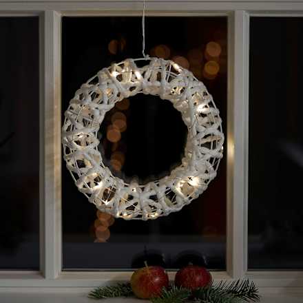 Kranz, beleuchtet, weiß-silber Dekorieren & Einrichten