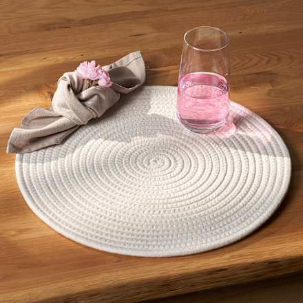 Platzset, rund, creme Dekorieren & Einrichten