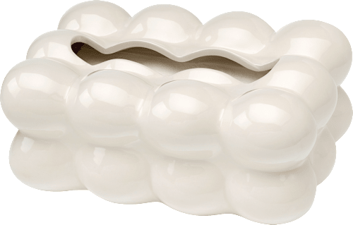 Taschentuchbox aus Keramik "Bubbles", weiß (23x13x8,5cm) keine Marke