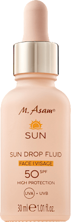 Sonnenfluid Gesicht sun drops LSF 50 + beach pillow bag M. Asam