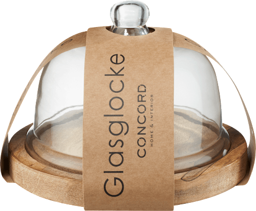 Käseglocke mit Holzbrett und Glasglocke (22,5x22,5x15cm) keine Marke