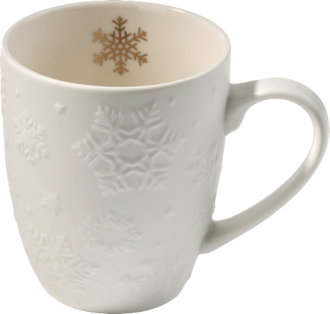 Kaffeebecher, Schneeflocke, weiß (350 ml) Dekorieren & Einrichten