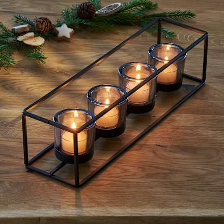 Teelichthalter, schwarz Dekorieren & Einrichten