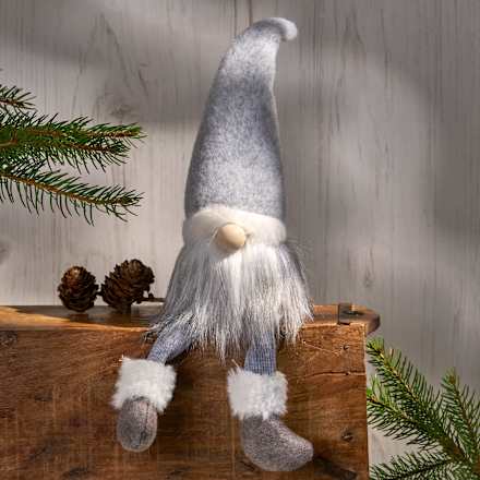 Stoffwichtel, Kantenhocker, grau-weiß Dekorieren & Einrichten