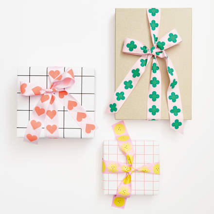 Geschenkband Sonne, rosa-gelb RICO DESIGN