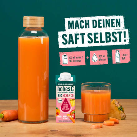 Saft Konzentrat, milde Mehrfrucht mit Karotte hohes C