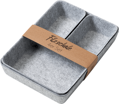 Aufbewahrungs-Set aus Filz (4tlg), hellgrau (20x28x5cm) keine Marke