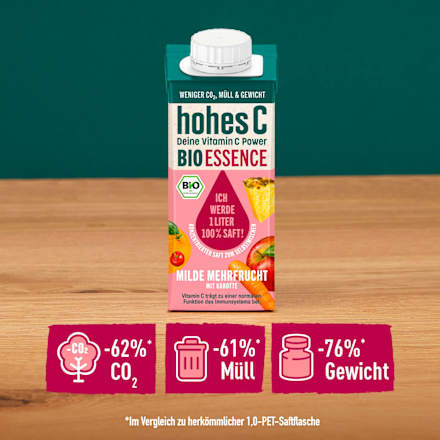 Saft Konzentrat, milde Mehrfrucht mit Karotte hohes C