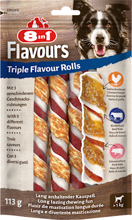 Hundeleckerli triple flavour Rolls 8in1