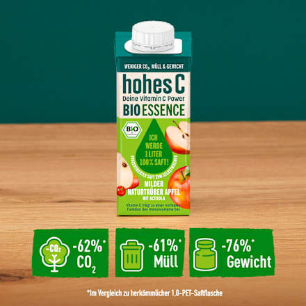 Saft Konzentrat, milder naturtrüber Apfel mit Acerola hohes C