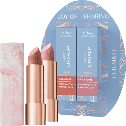 Geschenkset Lippenbalsam Marble Caramel Kiss & Romantic Rose M. Asam