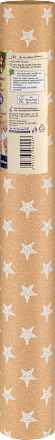 nature Geschenkpapier mit Effekt Natronkraft/weiße Sterne, Kurzrolle Profissimo