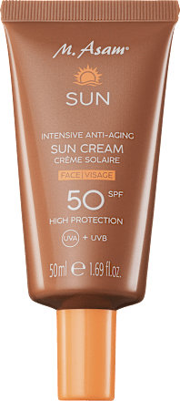 Sonnencreme Gesicht Anti-Aging LSF 50 + beach pillow bag M. Asam