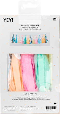Girlande mit Quasten, pastell RICO DESIGN