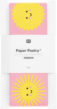 Geschenkband Sonne, rosa-gelb RICO DESIGN