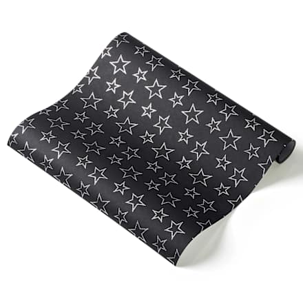  nature Geschenkpapier mit Effekt schwarz/silberne Sterne, Kurzrolle Profissimo