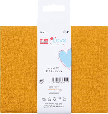 Stoffzuschnitt aus Musselin, gelb, 50 x 60 cm Prym