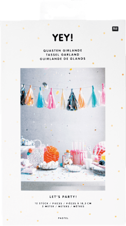 Girlande mit Quasten, pastell RICO DESIGN