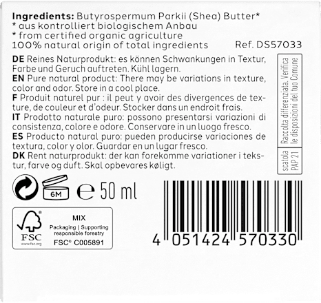 Gesichtscreme Reine Sheabutter Dr. Scheller