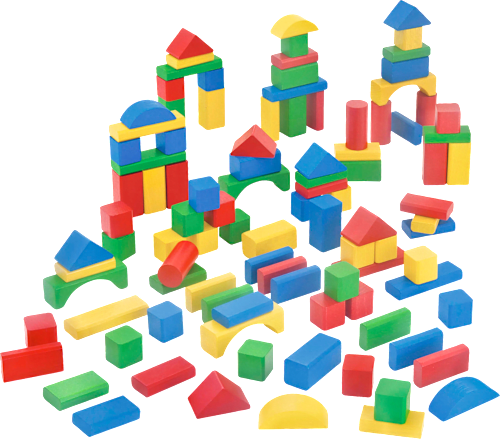 Holzbausteine bunt, 100 St Eichhorn