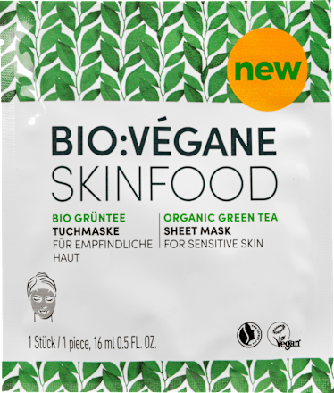 Tuchmaske Skinfood Grüntee BIO:VEGANE