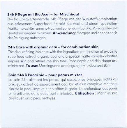 Gesichtscreme Bio Acai 24h Pflege Mischhaut BIO:VEGANE