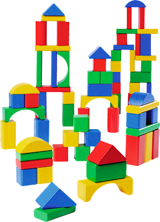 Holzbausteine bunt, 100 St Eichhorn