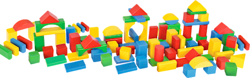 Holzbausteine bunt, 100 St Eichhorn