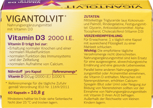  Vitamin D3 2000 I.E. 60 Weichkapseln VIGANTOLVIT