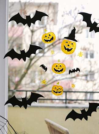 Fensterbilder Gel Halloween Kürbisse Dekorieren & Einrichten