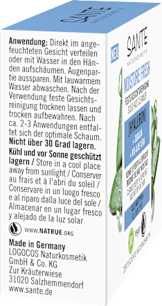 Feste Gesichtsreinigung Moisture Fresh SANTE NATURKOSMETIK