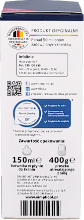 Barwnik do tkanin niebieski Simplicol