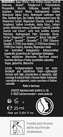 Foundation High Coverage 04 cool beige SANTE NATURKOSMETIK