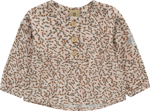 Baby Shirt, Gr. 62, mit Bio-Baumwolle, beige, rosa bellybutton mother nature & me