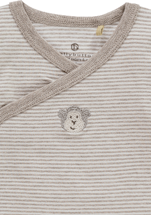 Baby Wickelbody, Gr. 62, mit Bio-Baumwolle, beige bellybutton mother nature & me