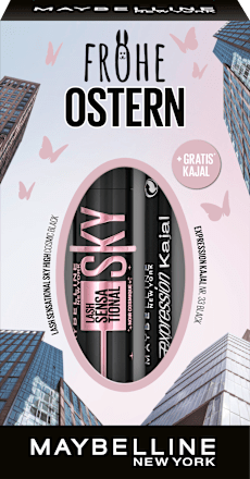 Augen Makeup Set Mascara Sky High Cosmic Black + gratis Expression Kajal 33 Black MAYBELLINE NEW YORK