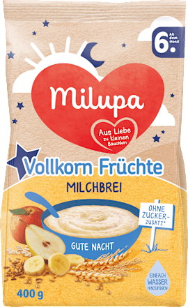 Abendbrei Milch Vollkorn Früchte Gute Nacht ab dem 6. Monat Milupa