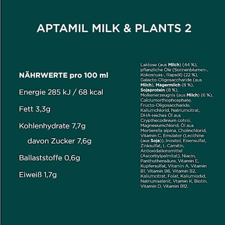 Folgemilch Milk & Plants 2  Aptamil