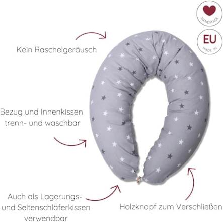 Stillkissen grau Motiv Sterne Hobea