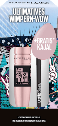 Mascaraset Sensational Blackest Black, 9,5 ml & Gratis Lasting Drama Liner Black MAYBELLINE NEW YORK