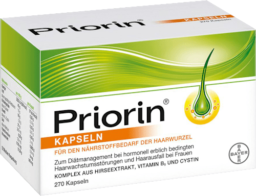 Kapseln für den Nährstoffbedarf der Haarwurzel Priorin