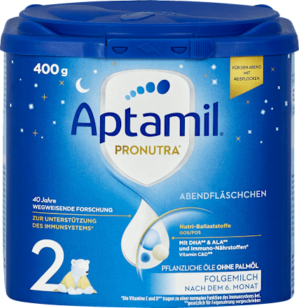 Folgemilch 2 Pronutra Abendfläschen nach dem 6. Monat Aptamil